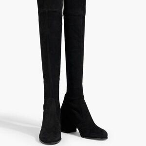 Stuart Weitzman Black Suede Thigh Boots Size 7.5